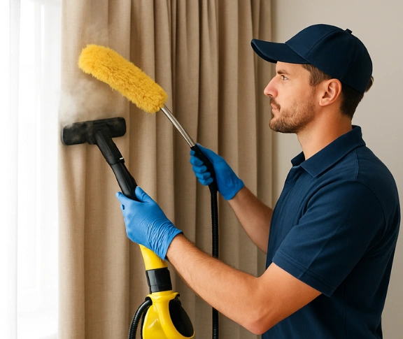 Trusted curtain steam cleaning technician Matty Curtain Cleaning upwey-vic QLD